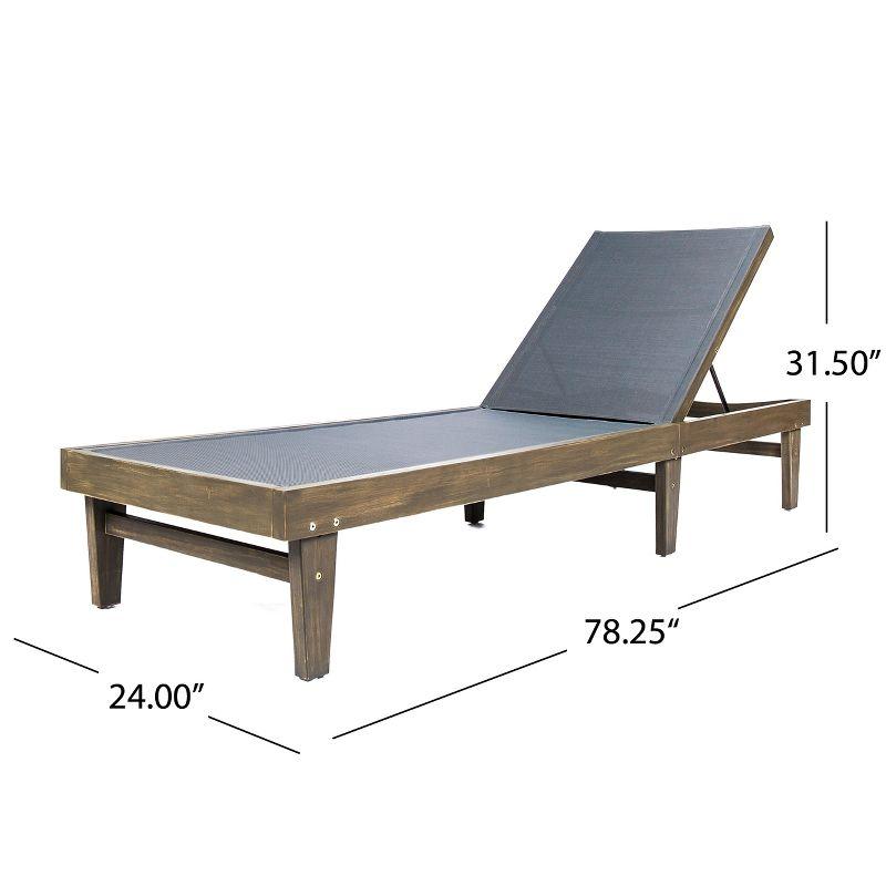 Gracie Oaks Outdoor Patio Chaise Lounge with Cushion