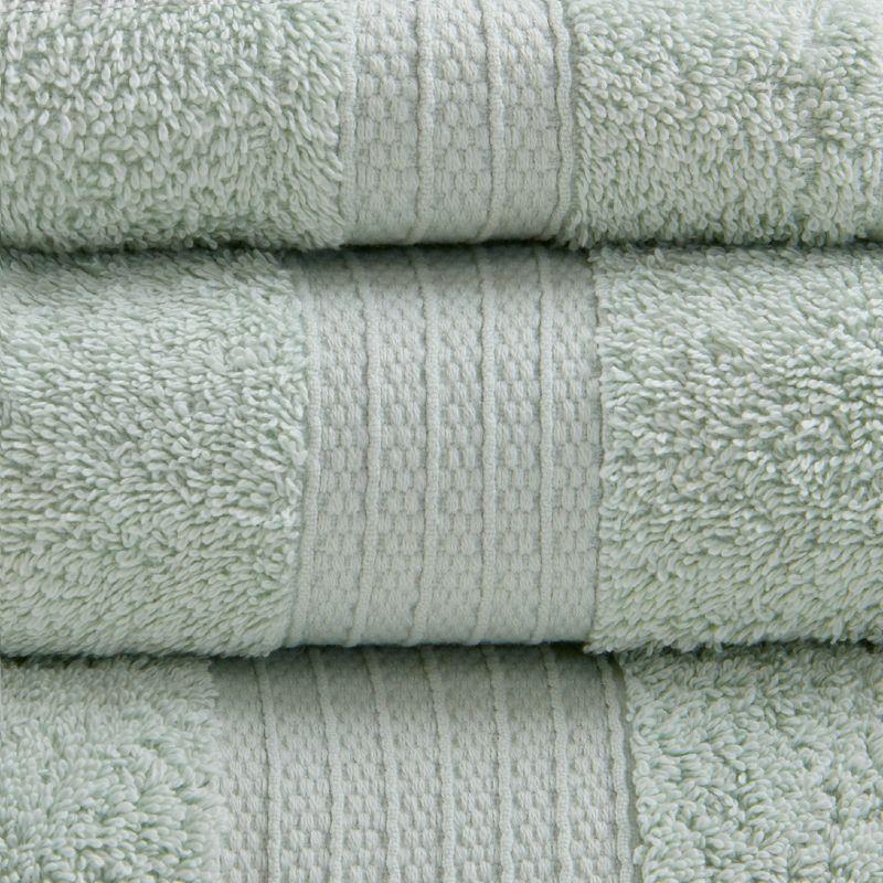 6pc Organic Cotton Bath Towel Set Seafoam: Madison Park, Luxury Terry, Heavyweight GSM, OEKO-TEX Certified