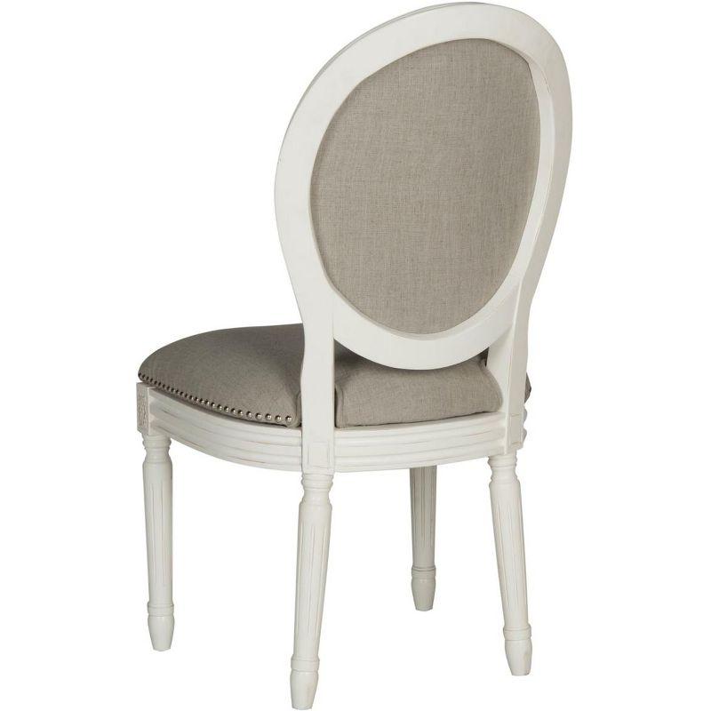 Holloway 19''H French Brasserie Oval Side Chair (Set of 2) - Light Grey/Cream - Safavieh