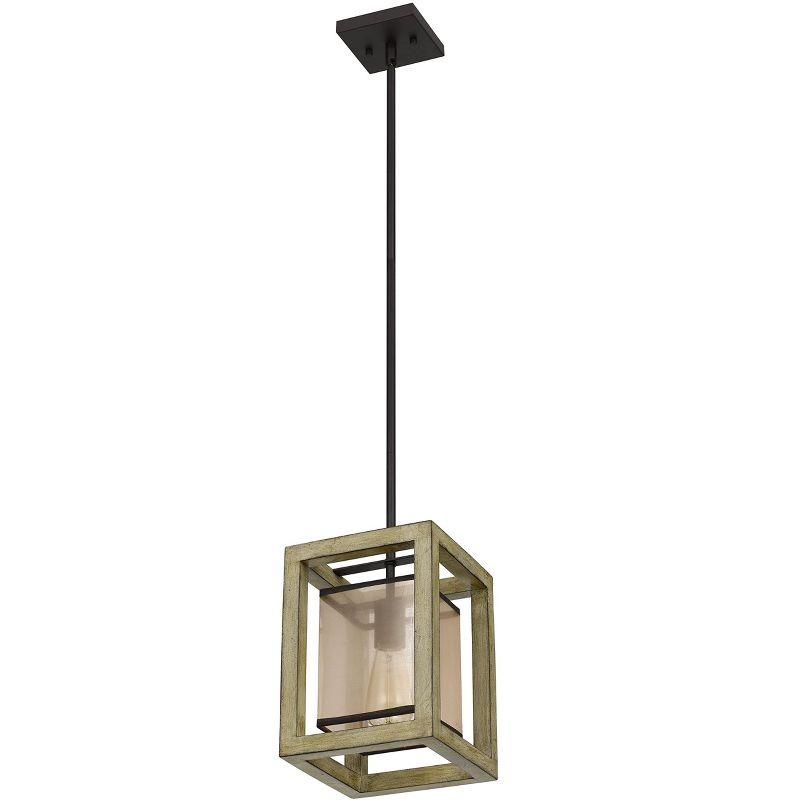 1 - Light Rubberwood Lantern Pendant