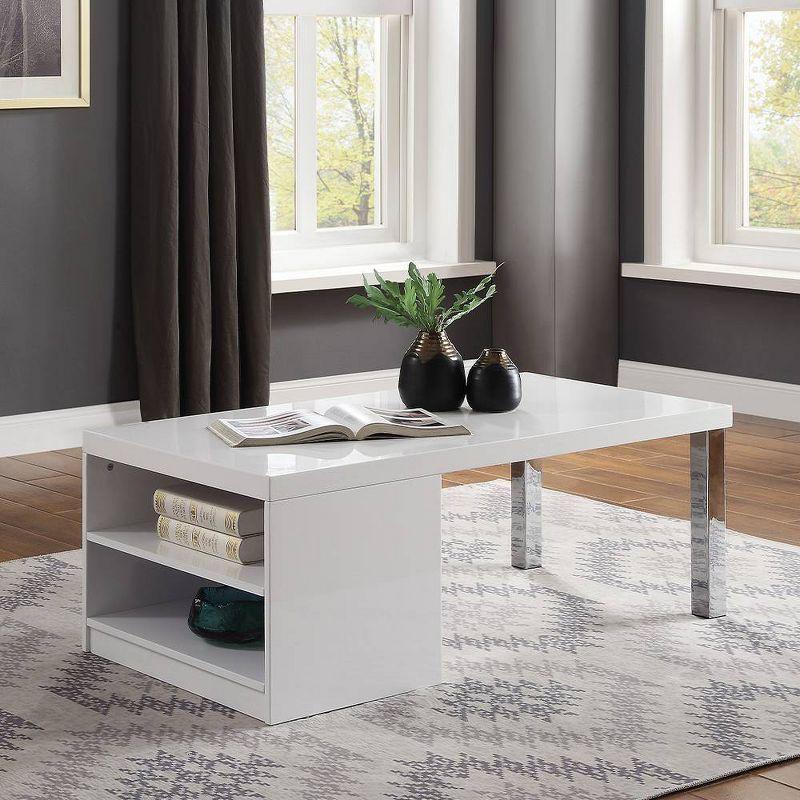 Acme Furniture Harta Coffee Table White High Gloss/Chrome