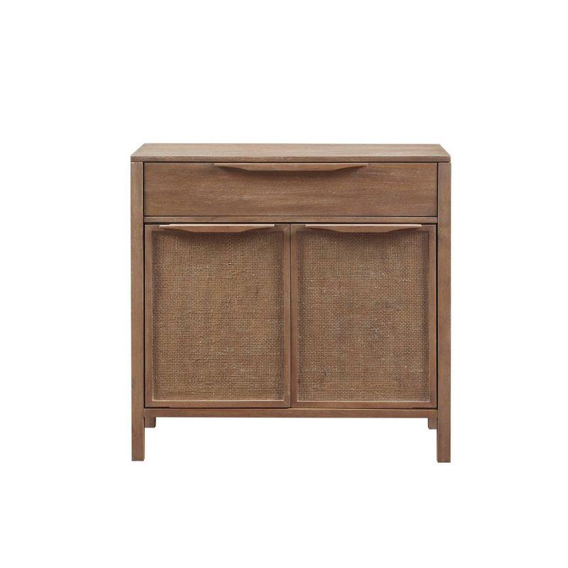 Addison Accent Chest Natural - Madison Park: Solid Wood, Cane Webbing, Storage Shelf, Locking Doors