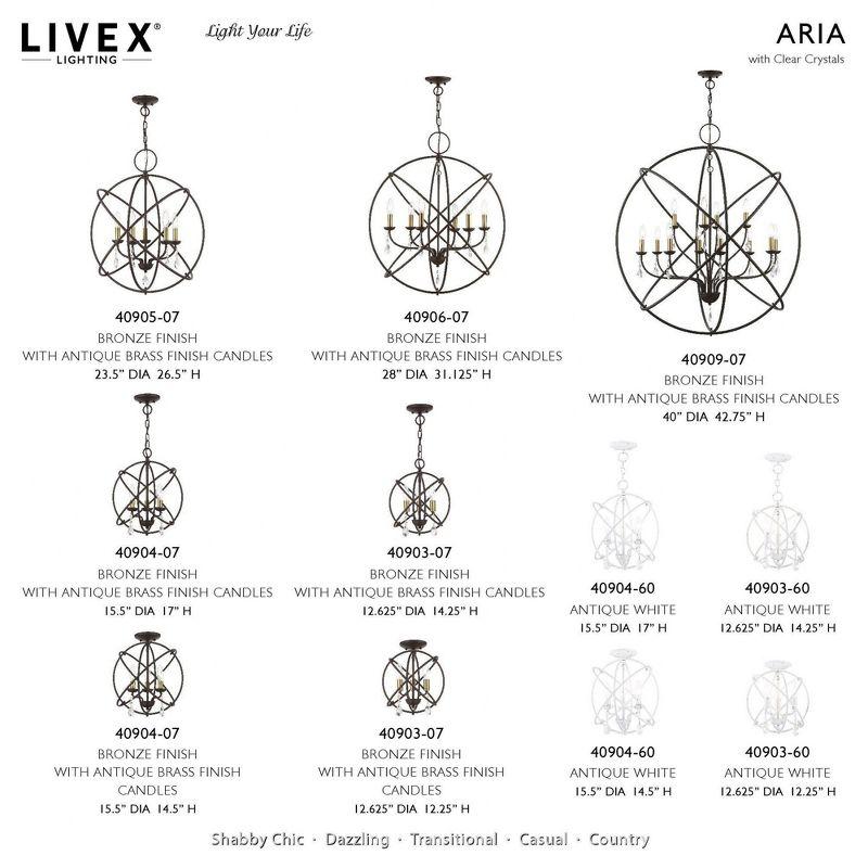 Livex Lighting Aria 3 - Light Chandelier in  Antique White