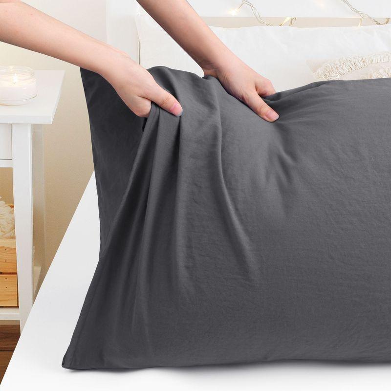 PiccoCasa Brushed Body Pillowcase Washed Microfiber Envelope Closure