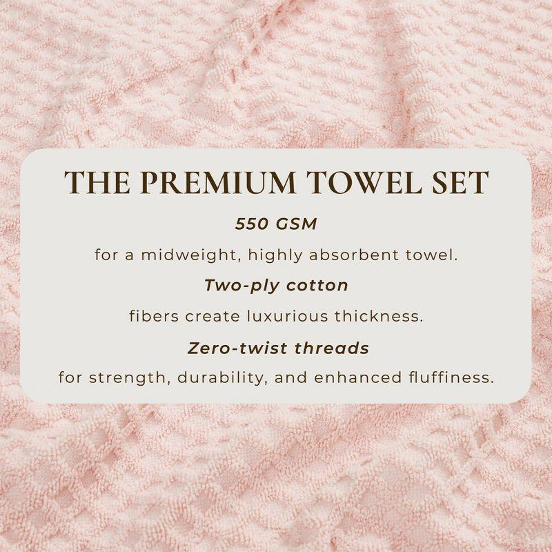 FreshFolds 100% Cotton Lattice Texture Bath Towels (Set of 4)