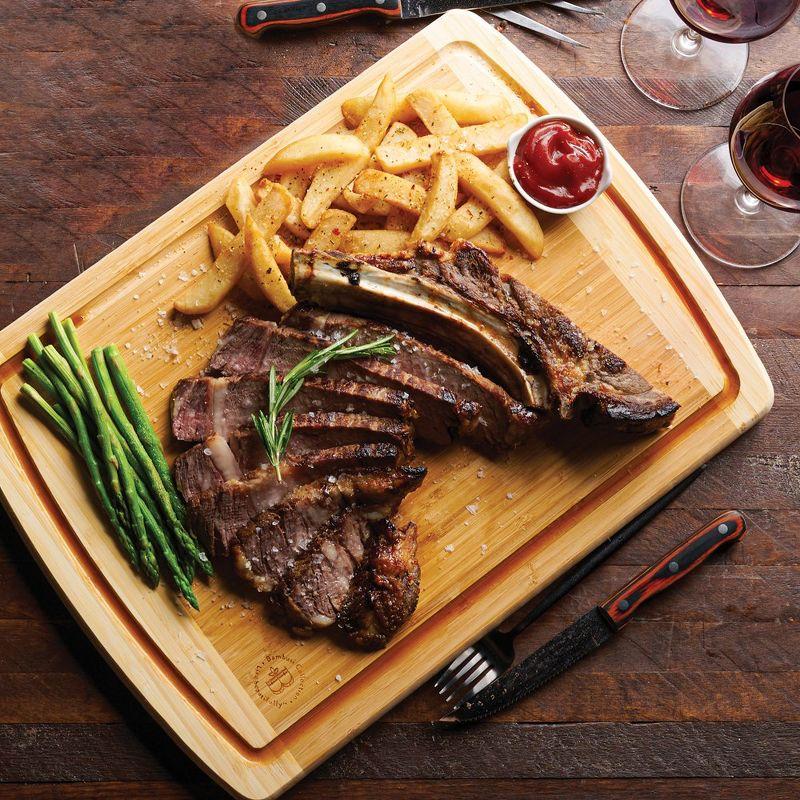 Large Cutting Board for Kitchen - Bamboo Wood Cutting Board with Juice Groove - Charcuterie Boards & Chopping Butcher Block for Meat, Serving Tray