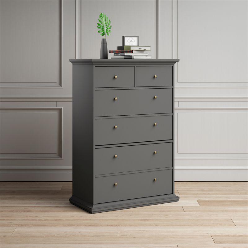 Sonoma 6 Drawer Chest in Black Lead - Tvilum
