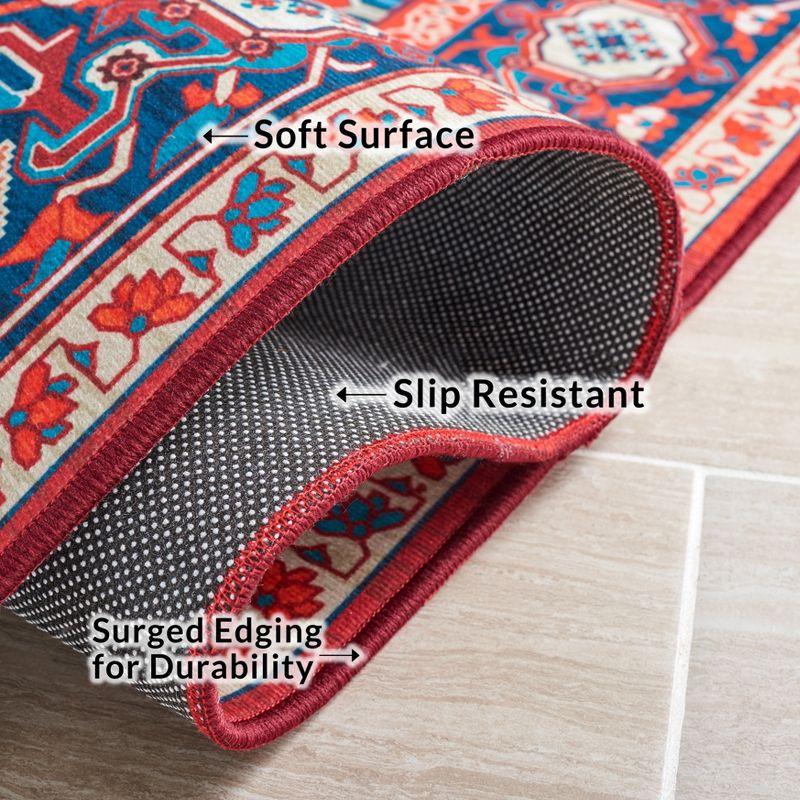 Tucson Vintage Persian TSN101 Power Loomed Machine Washable Skid-Resistant Indoor Area Rug - Red/Blue - 6'x9' - Safavieh