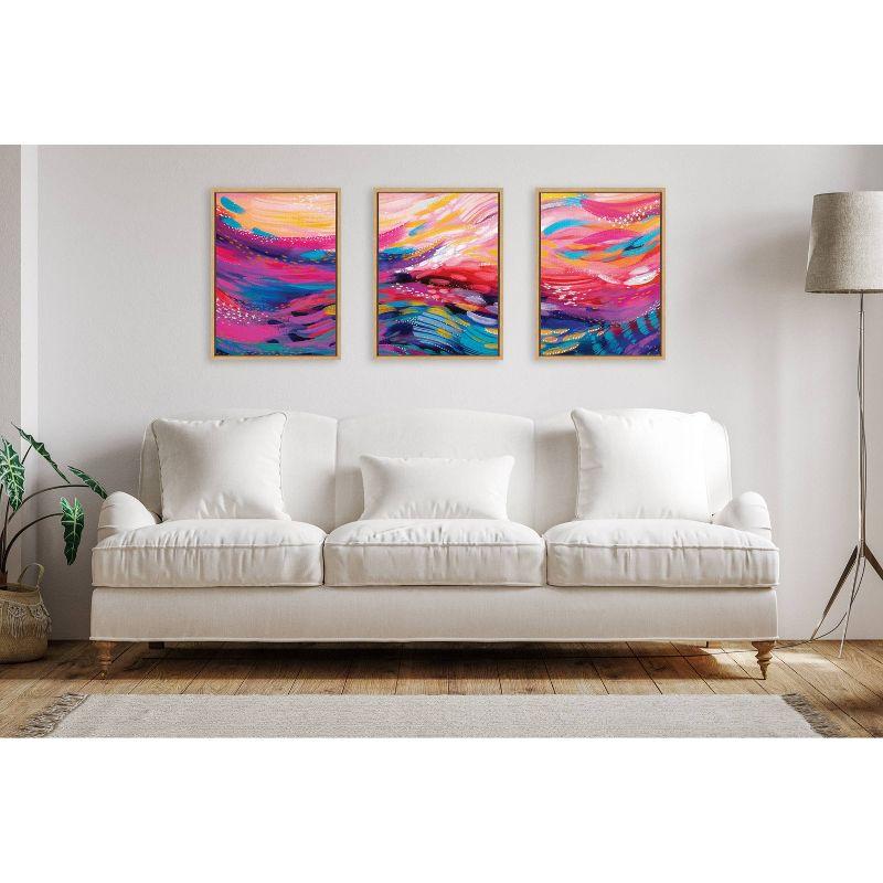 Kate & Laurel All Things Decor (Set of 3) 18"x24" Sylvie EV Brush Strokes 90 A B and C Framed Canvas WallArts by Jessi Raulet of Ettavee: