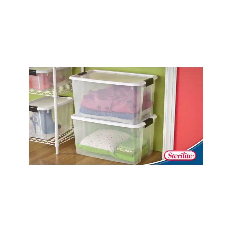 Sterilite 30 Qt 6-Pack & 18 Qt 6-Pack Clear Plastic Stackable Storage Bin w/ Lid