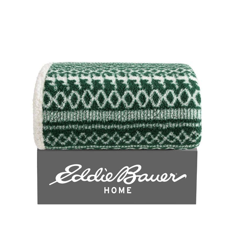 Eddie Bauer Printed Sherpa Reversible Throw Blankets