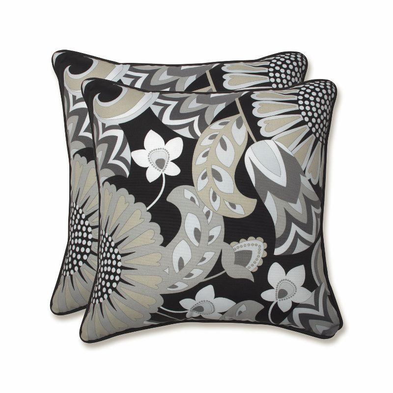 Floral Indoor/Outdoor Reversible Throw Pillow