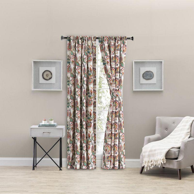 Wynette Multicolor Room-Darkening Cotton Polyester Curtain Panels