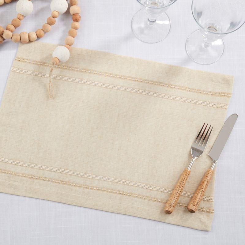 Saro Lifestyle Leno Stripe Elegance Placemat (Set of 4)