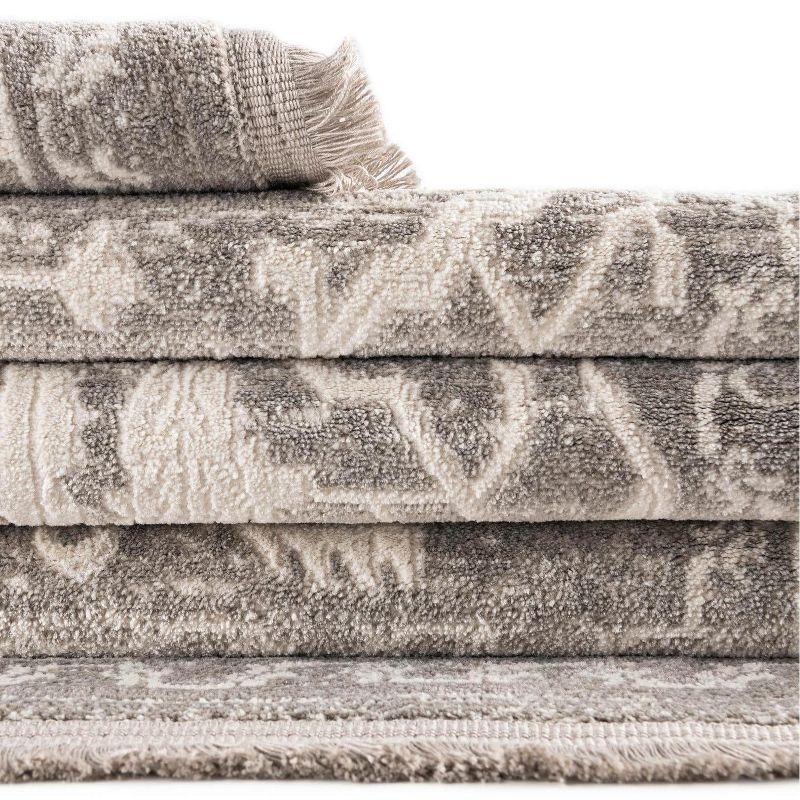 Unique Loom New Classical Collection Area Rug - Olympia (8'  x 10' Rectangle Light Gray/Ivory)