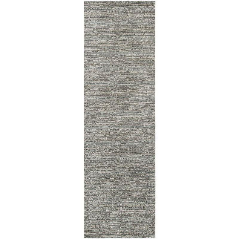 Gray Hand-Knotted Wool Shag Runner Rug 2'3" x 8'