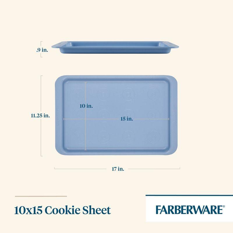 Farberware Easy Solutions Nonstick Bakeware Cookie Pan Baking Sheet, 10 Inch X 15 Inch, Blue