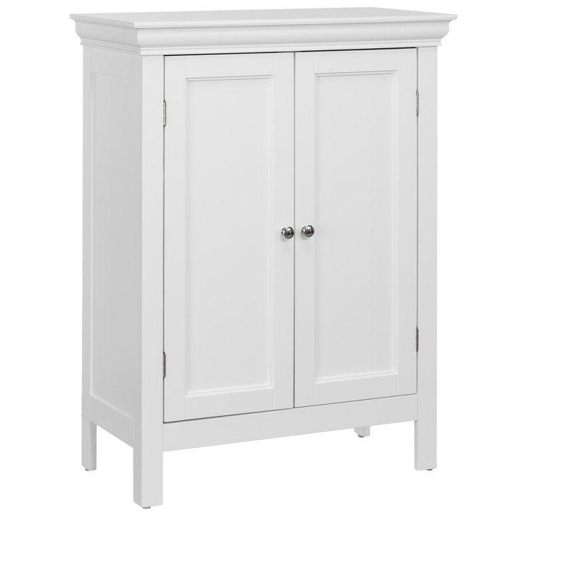 White Two-Door Cabinet with Adjustable Shelving