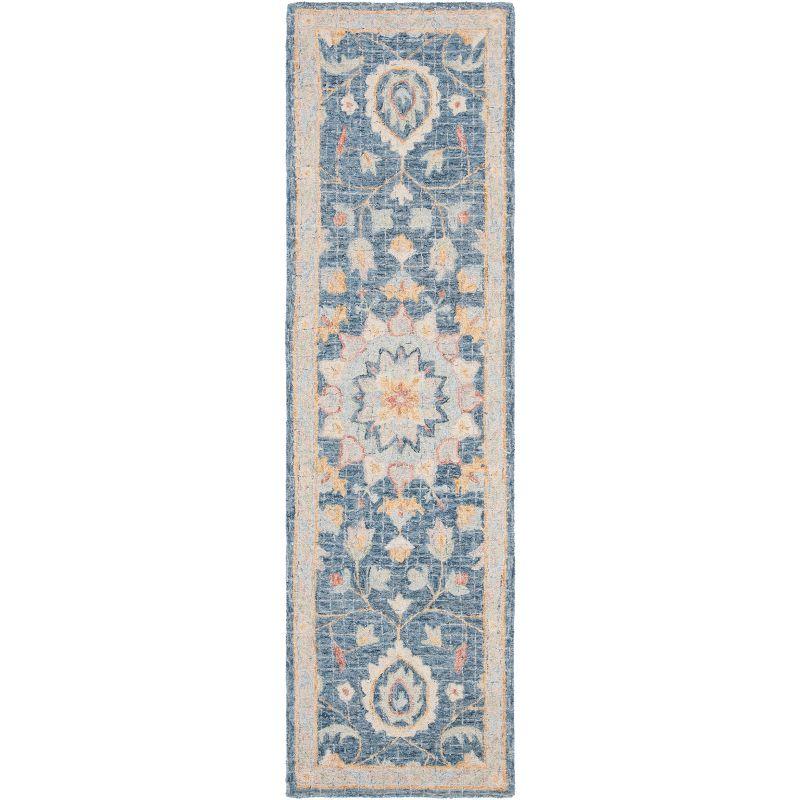 Blossom BLM813 Hand Tufted Runner Rug - Navy/Multi - 2'3"x8' - Safavieh.