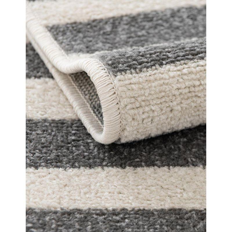 Unique Loom Williamsburg Collection Area Rug - Striped (10'  x 13' 1" Rectangle Dark Gray/Ivory)