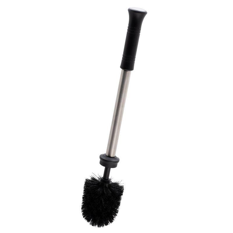 Stainless Steel Toilet Bowl Brush Finger Print Proof Gray - Bath Bliss: Durable Polypropylene Cleaning Accessory