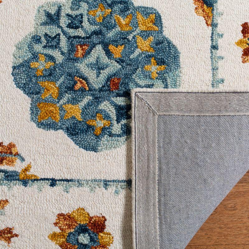 Country Blossom Hand-Tufted Wool Area Rug 4' x 6' - Blue Floral