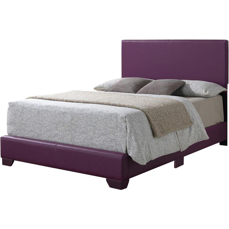 Aaron Purple Faux Leather Full Upholstered Bed