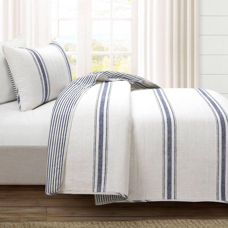 Farmhouse Standard Cotton Reversible 3 Piece Quilt Set