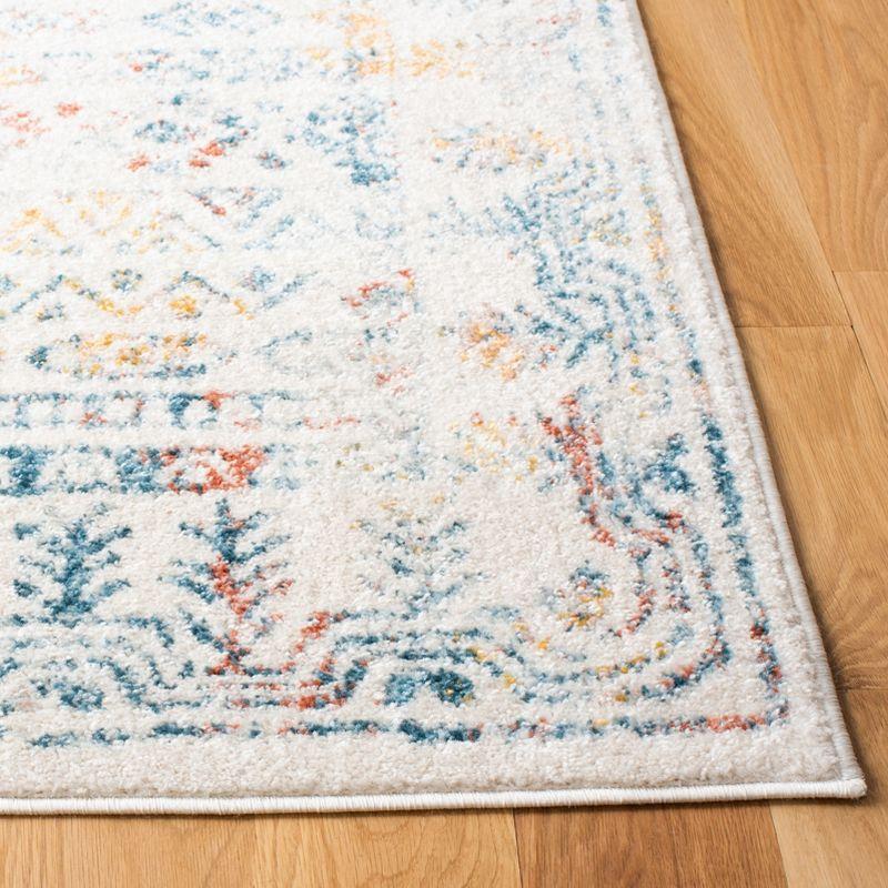 Ivory Boho-Chic Hand-Knotted 4'x6' Easy-Care Area Rug