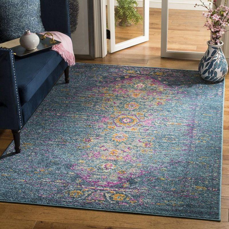 Elysian Blue/Fuchsia 6' x 9' Reversible Synthetic Area Rug