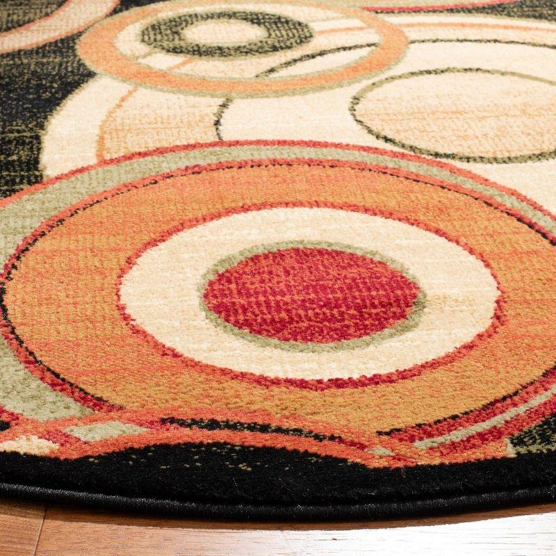 Lyndhurst LNH225 Power Loomed Area Rug - Black/Multi - 7' Round - Safavieh