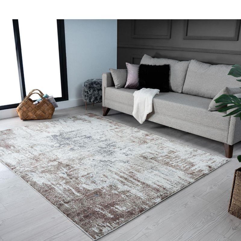 Luxe Weavers Rug 7680 Abstract Persian-Rugs Stain Resistant, Machine-Made, Brown