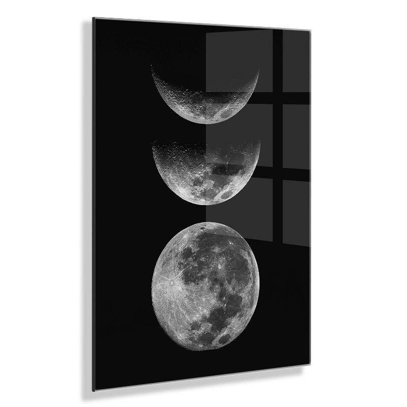 Mod Moon Phases Black and White Acrylic Wall Art