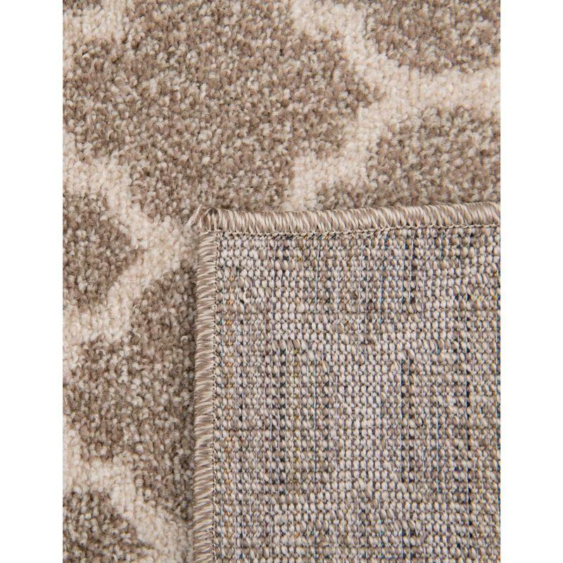 Elegant Trellis Light Brown 8ft Indoor Runner Rug - Easy Care & Stain-Resistant