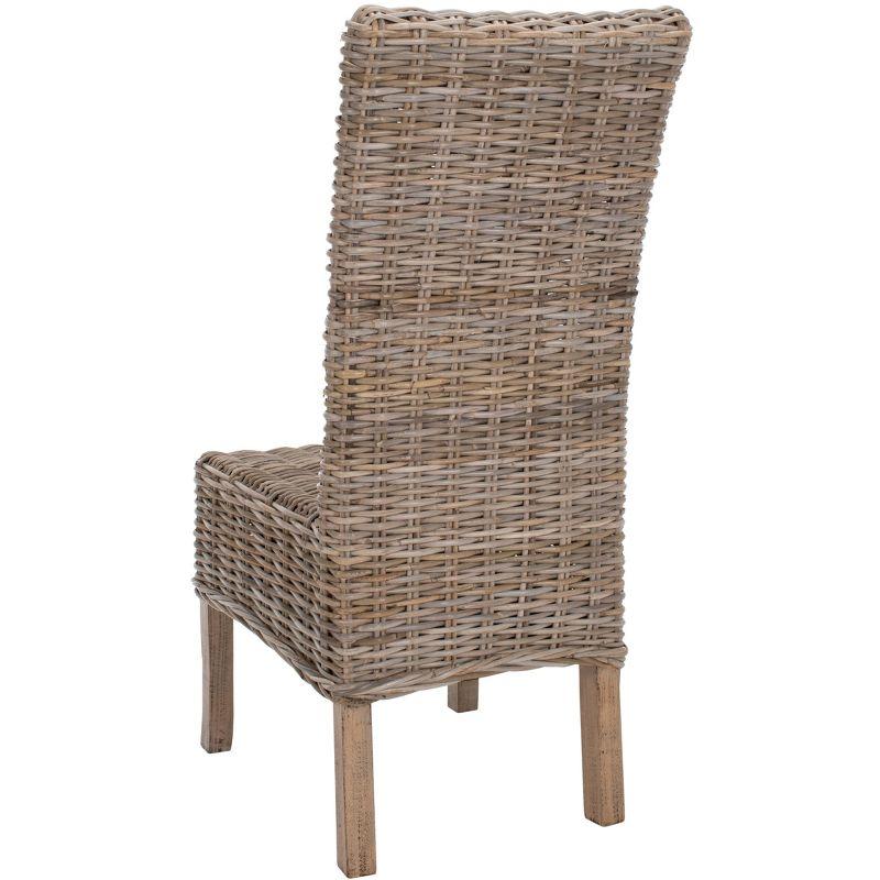 Quaker 19" H Rattan Side Chair (Set of 2) - FOX6521 - Natural Unfinished/Rustic Grey - Safavieh Couture