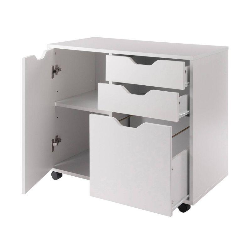 White Mobile 2-Drawer Filing Cabinet with Adjustable Shelf