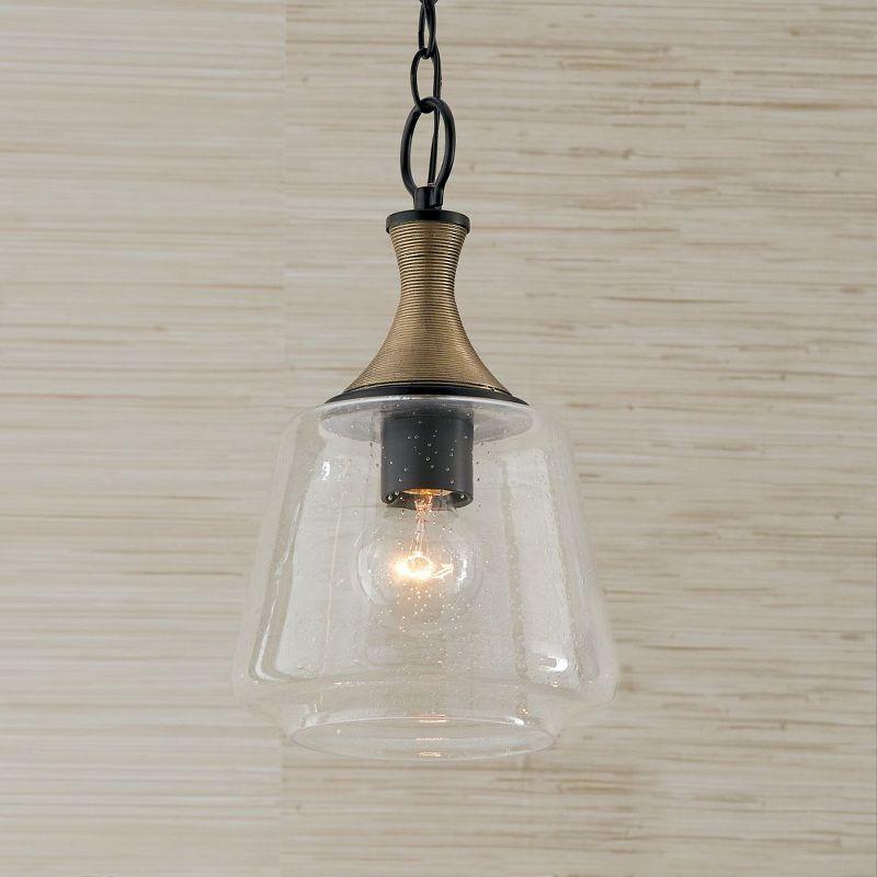 1 - Light Matte Black With Brass Single Pendant