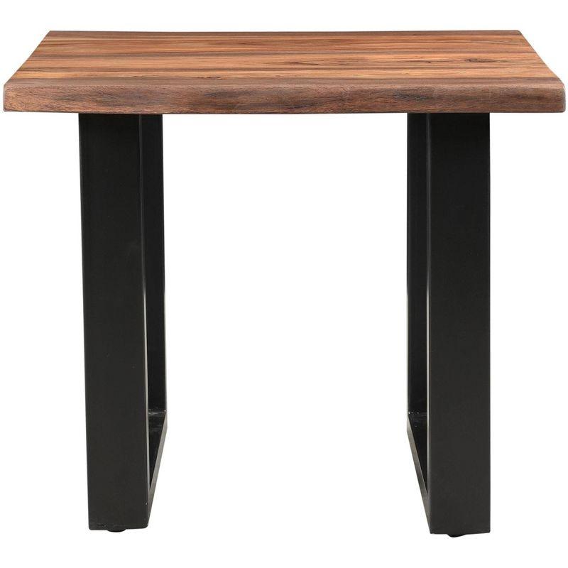 Coast to Coast Raw Edge Brownstone 28" Wide Black and Wood End Table