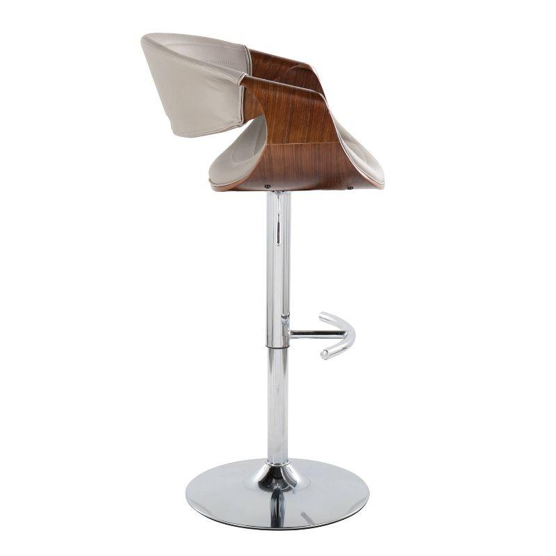 Swivel Upholstered Adjustable Height Counter Stool with Metal Frame
