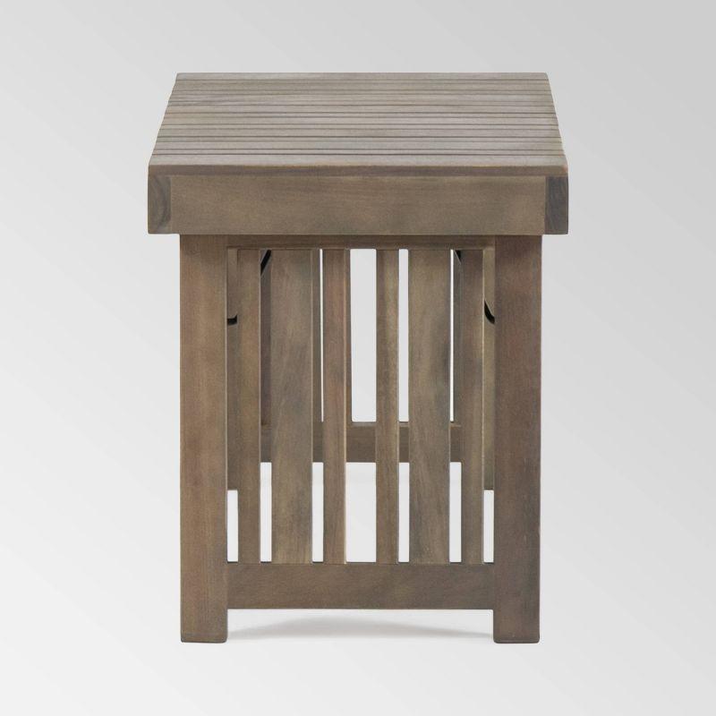 Kyoto Acacia Wood Folding Side Table: Compact, Water-Resistant Patio Furniture - Christopher Knight Home