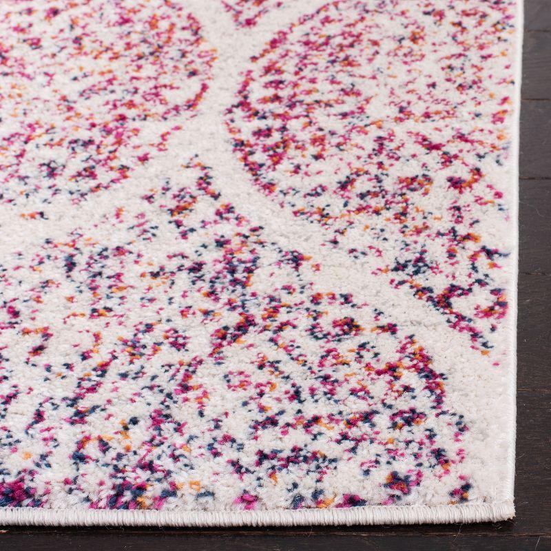 Madison MAD604 Power Loomed Indoor Area Rug - Cream/Fuchsia - 5'3"x5'3" - Safavieh