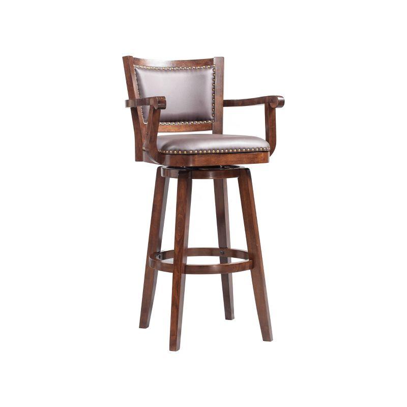 Broadmoor 41" Cappuccino Swivel Extra Tall Barstool with Leather