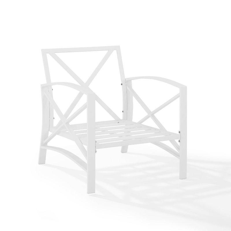 Kaplan Outdoor Steel Arm Chair Mist/White - Crosley