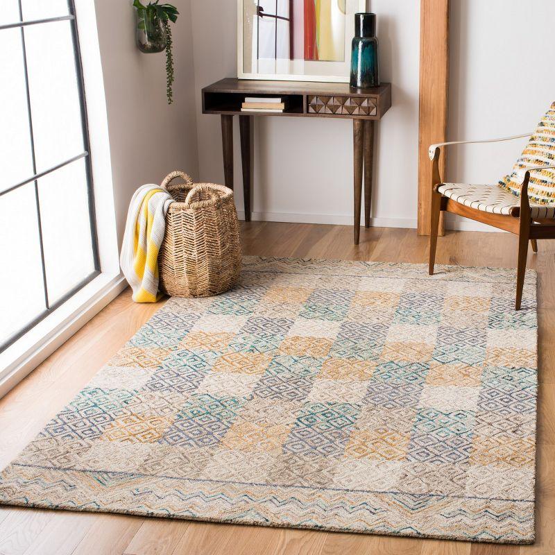 Aspen APN291 Hand Tufted Area Rug  - Blue/Gold - 3'x5' - Safavieh.