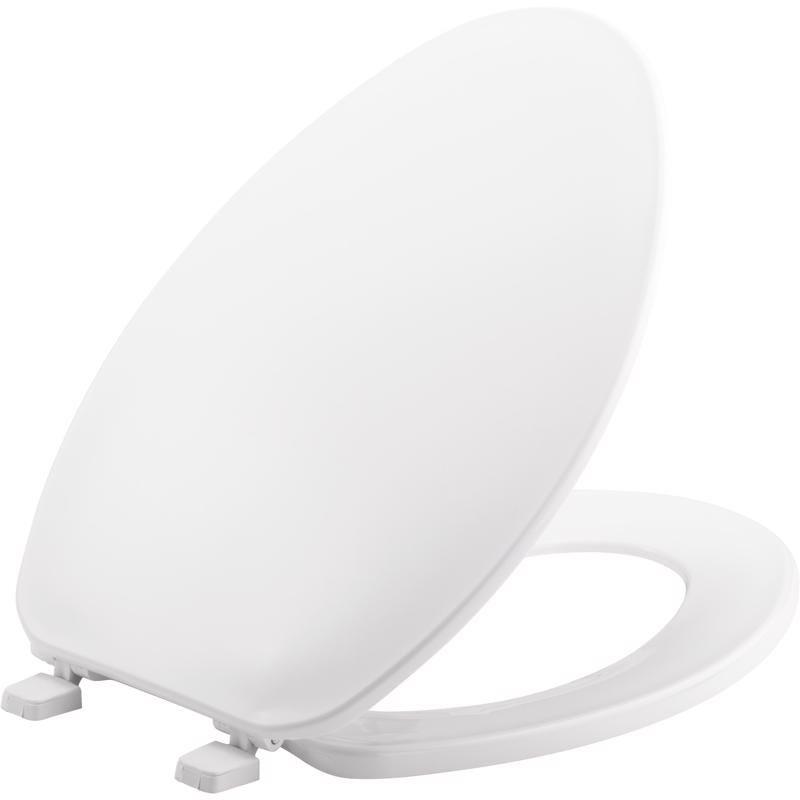 Bemis Elongated White Plastic Closed Front Toilet Seat