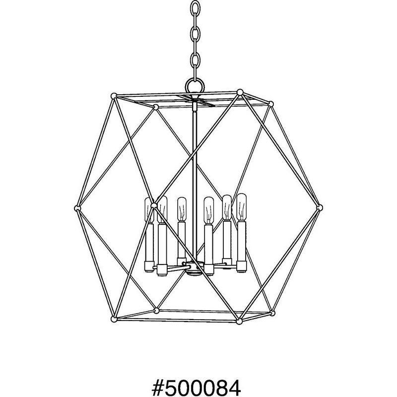 Progress Lighting, Spatial Collection, 6-Light Pendant, Matte Black, Open Candle Design