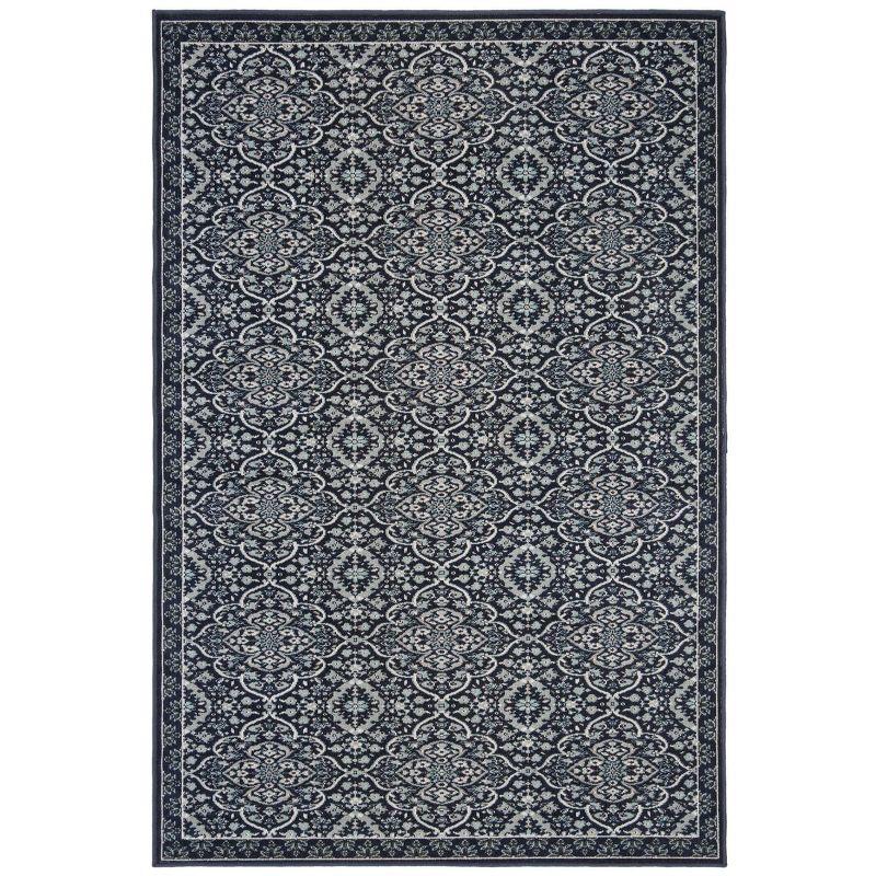 Montage MTG283 Power Loomed Indoor/Outdoor Area Rug - Navy/Ivory - 4'x6' - Safavieh.