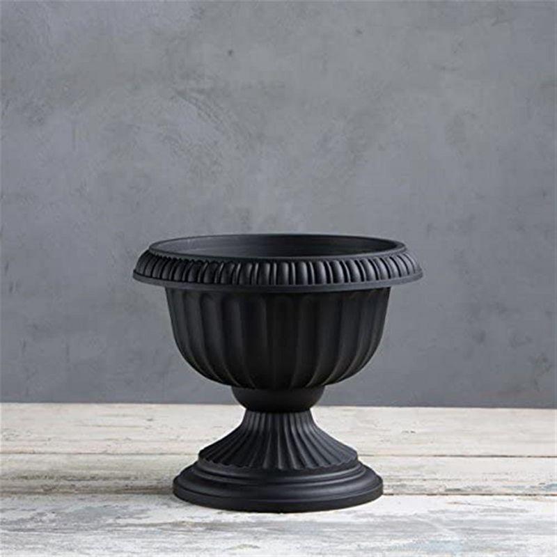 Novelty Grecian Plastic Indoor/Outdoor Urn Planter, Black, 12in