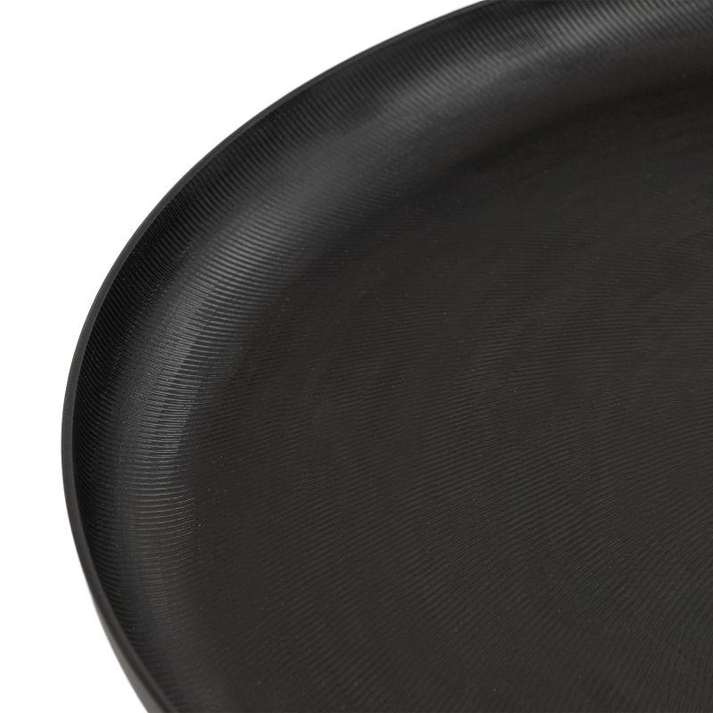 Kate and Laurel Stovring Round Metal Tray, 17" Diameter, Black