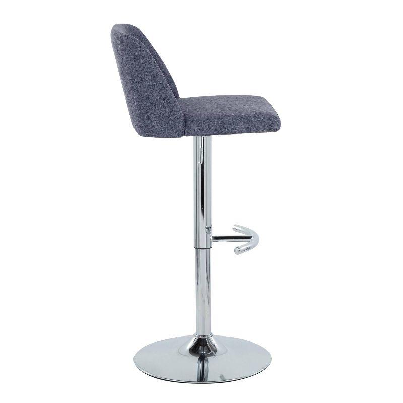 Swivel Upholstered Adjustable Height Counter Stool with Metal Frame